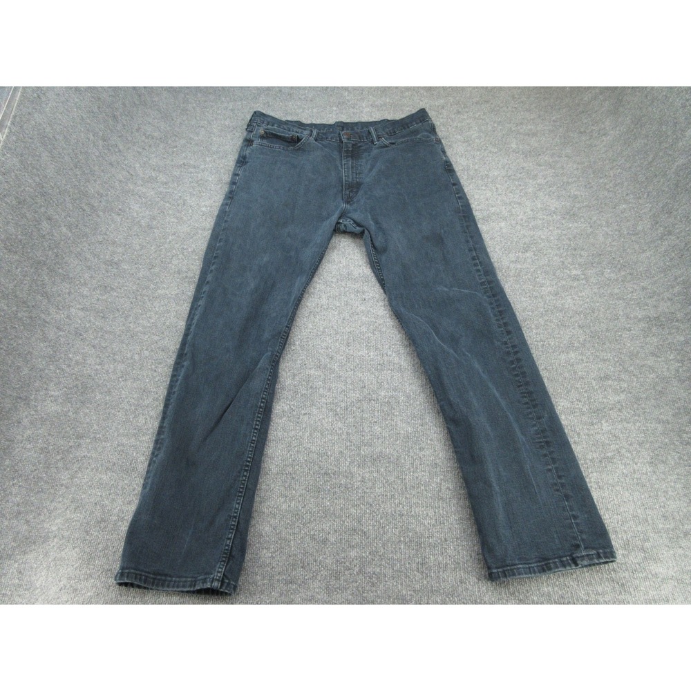 Levis Mens Jeans 505 Regular Fit Dark Wash Denim Straight Leg 38x34